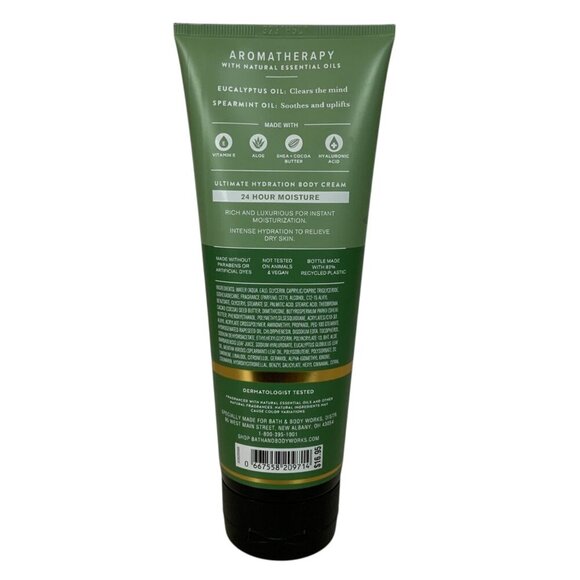 Bath & Body Works Aromatherapy Stress Relief Eucalyptus Spearmint Body Cream 8oz - Picture 2 of 3